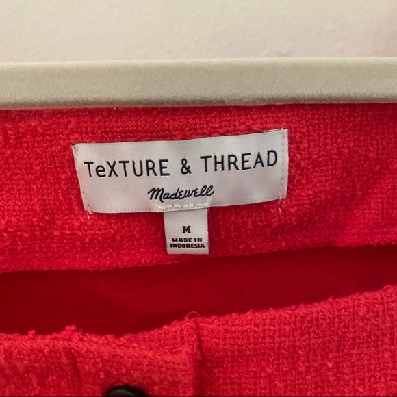 Madewell Texture and Thread Button Front Red Top Size Medium - Picture 7 of 9